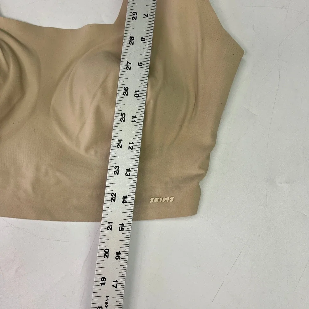SKIMS Womens Seamless Scoop‎ Neck Bralette Sand Beige Wireless Bra